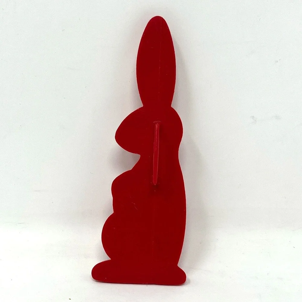 Vtg Tupperware Cookie Cutters Red Plastic with Handles SET of 4 Pig Rabbit Cake